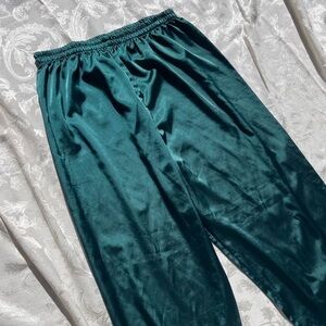 Emerald Green Satin Pants